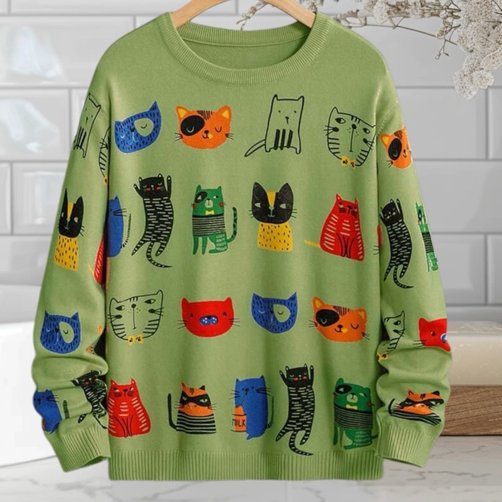 Sweater cats  size large small and medium new SMALL MEDIUM LARGE XL - Picture 4 of 5